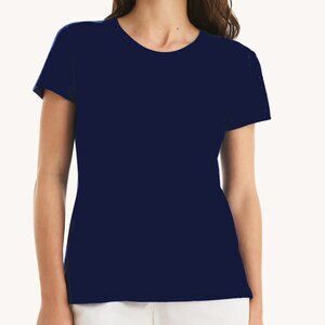 Nautica Navy Blue Women’s Tee Shirt size L Short Sleeved Cotton